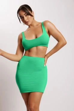 WXI Jemma Scoop Neck Super Crop Top - Bright Green All Tops