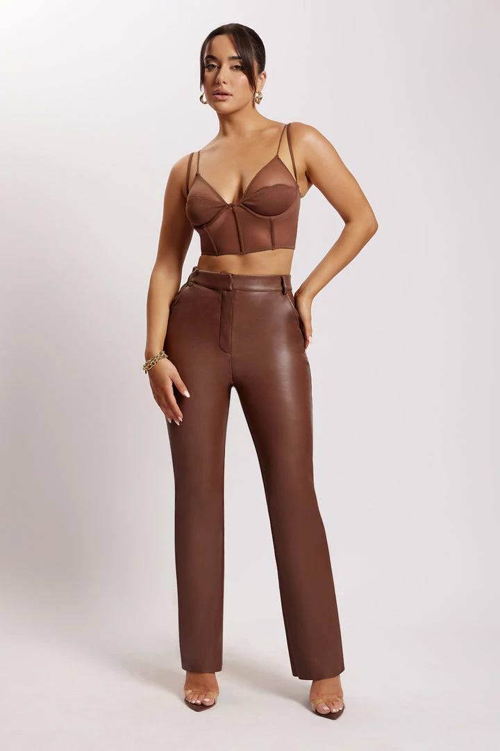 GZH Angelique Demi Cup Mesh Bustier - Chocolate All Tops 3 GZH Angelique Demi Cup Mesh Bustier - Chocolate All Tops