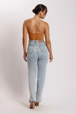 WDN Jada Mesh Corset Bustier - Burnt Orange