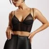 GZH Angelique Demi Cup Mesh Bustier - Black