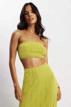 SHN Two Piece Sets Jasmyn Wide Rib Bandeau - Olive