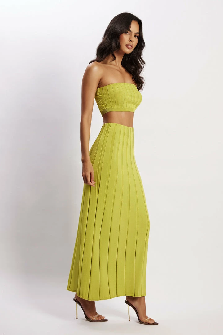 SHN Jasmyn Flute Midi Skirt - Olive Two Piece Sets 4 SHN Jasmyn Flute Midi Skirt - Olive Two Piece Sets