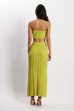 SHN Jasmyn Flute Midi Skirt - Olive Two Piece Sets