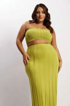 SHN Two Piece Sets Jasmyn Wide Rib Bandeau - Olive