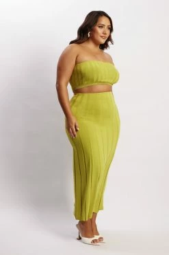 SHN Jasmyn Flute Midi Skirt - Olive Two Piece Sets 17 SHN Jasmyn Flute Midi Skirt - Olive Two Piece Sets