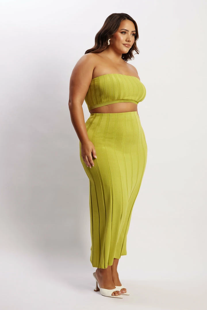 SHN Jasmyn Flute Midi Skirt - Olive Two Piece Sets 8 SHN Jasmyn Flute Midi Skirt - Olive Two Piece Sets