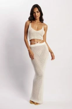 SKY Rosella Crochet Crop Top - Cream