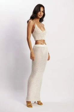 SKY Rosella Crochet Crop Top - Cream