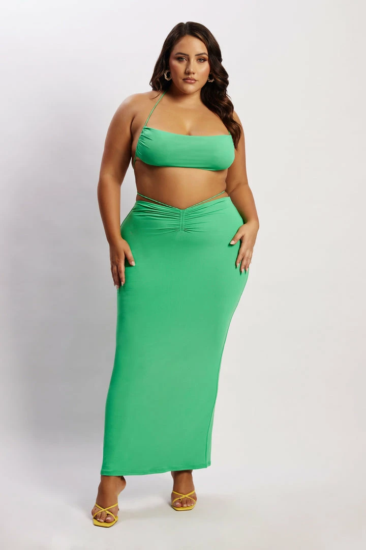 WXI Amber Ruched Maxi Skirt - Green 8 WXI Amber Ruched Maxi Skirt - Green