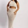 SKY Rosella Crochet Maxi Skirt - Cream Two Piece Sets