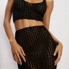 SKY Rosella Crochet Crop Top - Black