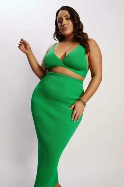 EMS Kaesha Twist Front Knit Top - Green Two Piece Sets 14 EMS Kaesha Twist Front Knit Top - Green Two Piece Sets