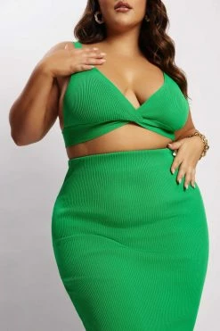 EMS Kaesha Twist Front Knit Top - Green Two Piece Sets 15 EMS Kaesha Twist Front Knit Top - Green Two Piece Sets