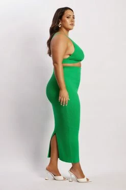 EMS Kaesha Twist Front Knit Top - Green Two Piece Sets 16 EMS Kaesha Twist Front Knit Top - Green Two Piece Sets