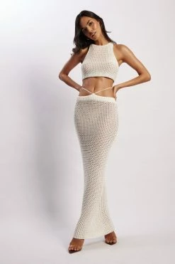 SKY Two Piece Sets Raquel Crochet Lace Up Back Top - Cream 15 SKY Two Piece Sets Raquel Crochet Lace Up Back Top - Cream