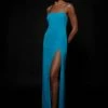 AMC DRESSES Dionne Criss Cross Diamante Maxi Dress - Cyan Blue