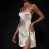 BSD Briah Diamante Rope Mini Dress - Champagne DRESSES