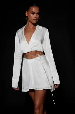 BSD Talulah Diamante Rope Shirt - White