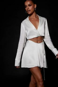 BSD Talulah Diamante Rope Shirt - White 9 BSD Talulah Diamante Rope Shirt - White