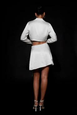 BSD Talulah Diamante Rope Mini Flute Skirt - White Two Piece Sets