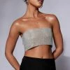 BSD All Tops Valerie Diamante Bandeau - Silver