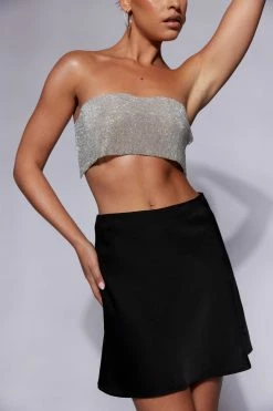 BSD All Tops Valerie Diamante Bandeau - Silver