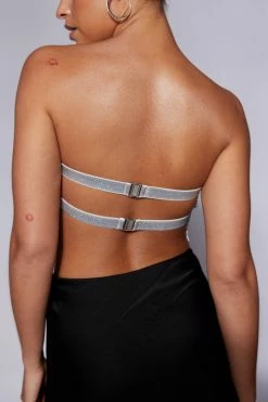 BSD All Tops Valerie Diamante Bandeau - Silver