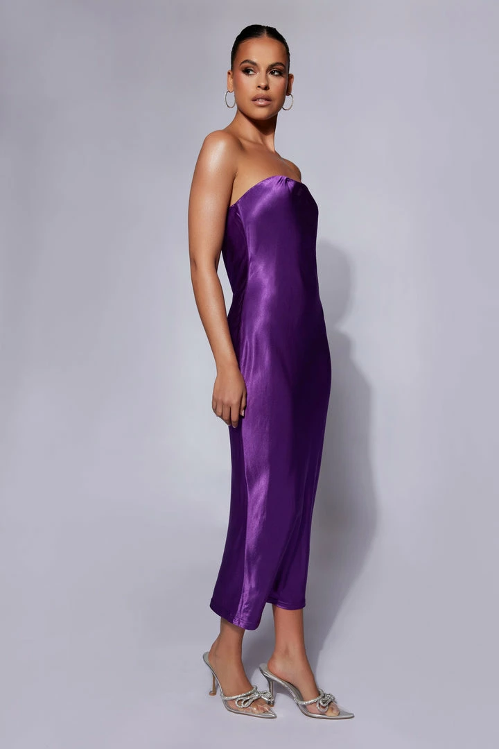 JLW Tyler Strapless Satin Midi Dress - Grape DRESSES 4 JLW Tyler Strapless Satin Midi Dress - Grape DRESSES