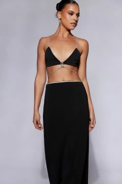 AMC Two Piece Sets Sweeney Diamante Bralette Top - Black