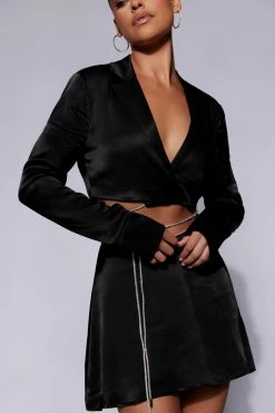 BSD Talulah Diamante Rope Shirt - Black