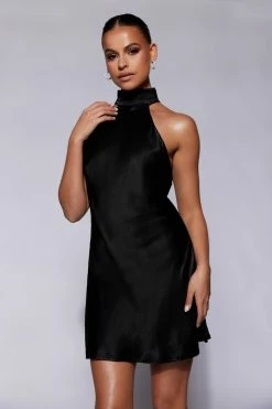 JLW Claire A Line Micro Mini Dress - Black