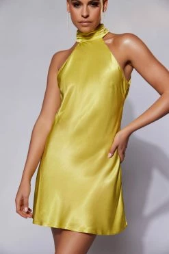 JLW Claire A Line Micro Mini Dress - Chartreuse DRESSES