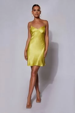 JLW Porter Mini Slip Dress - Chartreuse DRESSES