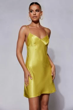 JLW Porter Mini Slip Dress - Chartreuse DRESSES