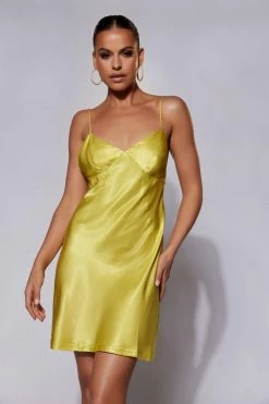 JLW Porter Mini Slip Dress - Chartreuse DRESSES