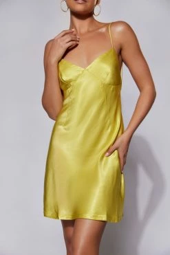 JLW Porter Mini Slip Dress - Chartreuse DRESSES