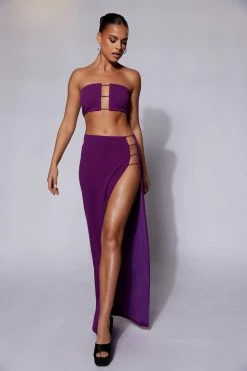 QNG Anastasia Diamante Rope Bandeau - Grape