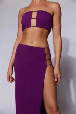 QNG Anastasia Diamante Rope Bandeau - Grape