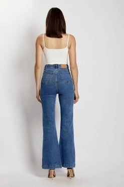 EMS Ebony Flare Full Length Jean - Mid Blue