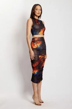 ROM Estella Mesh Tank Top - Abstract Floral