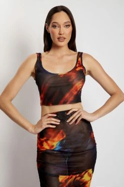 ROM Kiera Mesh Bralet - Abstract Floral