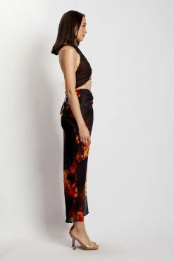 ROM Shannon Printed Wrap Chiffon Top - Abstract Floral