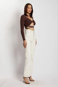 EMS Arzu Wrap Long Sleeve Crop - Chocolate 20 EMS Arzu Wrap Long Sleeve Crop - Chocolate