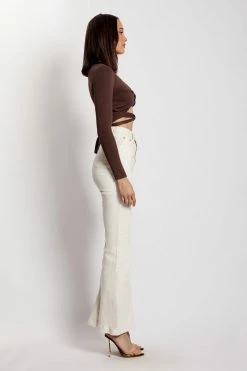 EMS Arzu Wrap Long Sleeve Crop - Chocolate 19 EMS Arzu Wrap Long Sleeve Crop - Chocolate
