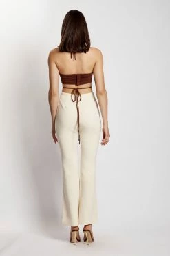 QNG Brooke Twill Kick Flare Pants - Champagne