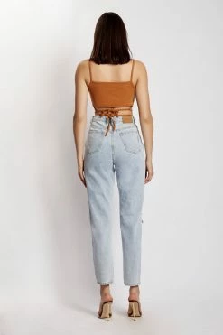 WXI Ayesha Cut Out Singlet - Biscuit All Tops