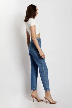 EMS Millicent Plain Rigid Mom Jeans - Mid Blue 16 EMS Millicent Plain Rigid Mom Jeans - Mid Blue