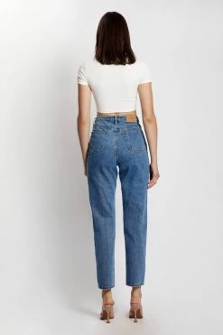 EMS Millicent Plain Rigid Mom Jeans - Mid Blue 15 EMS Millicent Plain Rigid Mom Jeans - Mid Blue