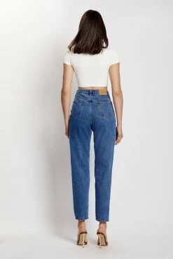 EMS Millicent Ripped Mom Jean - Mid Blue All Bottoms 27 EMS Millicent Ripped Mom Jean - Mid Blue All Bottoms