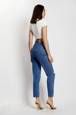 EMS Millicent Ripped Mom Jean - Mid Blue All Bottoms 23 EMS Millicent Ripped Mom Jean - Mid Blue All Bottoms